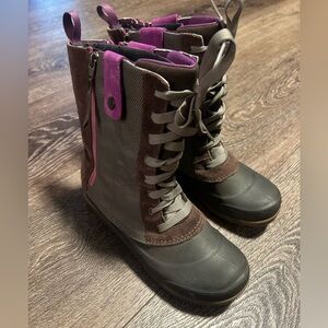 North Face outdoor boots brown and purple